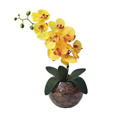 Imagem de Arranjo Centro Mesa 1 Orquídea Artificial Vaso Elô