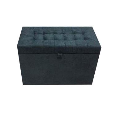 Imagem de Puff Baú Retangular Para Sala, Quarto C/ Pistão Á Gás - Cinza Escuro