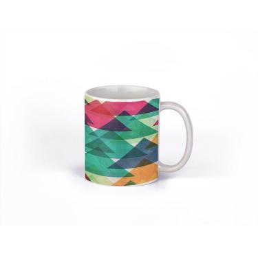Imagem de Caneca ECF Triângulos Equiláteros Branca Porcelana 325ml