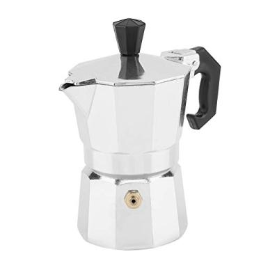 Imagem de café expresso e café,Cafeteira para fogão, 50 ml, 1 xícara de alumínio tipo italiano Moka Pot cafeteira expresso para uso em escritório em casa, fogão, café expresso e cafeteira, 50 ml 1 xícara de alumínio café expresso cof