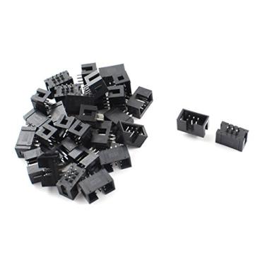 Imagem de uxcell 30 peças 2 x 3 6 pinos 2,54 mm Pitch Straight Pin Connector IDC Box Headers