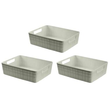 Imagem de Kit 3 Cestos Organizadores Multiuso Decorativo Rattan 4,7L Cor: Areia