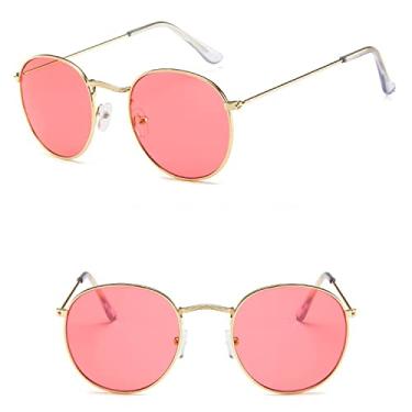 Imagem de Óculos de sol ovais retrô feminino/masculino designer vintage pequeno preto vermelho amarelo óculos de sol óculos de sol, C9, liga