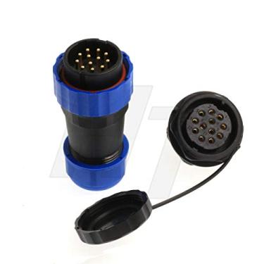 Imagem de HangTon HE29 tomada painel tomada energia industrial à prova d'água IP68 conector circular macho fêmea, 12 pin