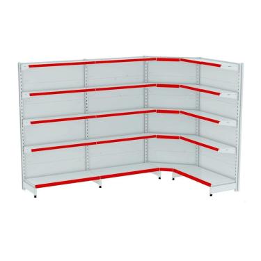 Imagem de Gondola Parede 196 Amapa Flex 60 Kit 3m 1 Canto Branco Fx Ve