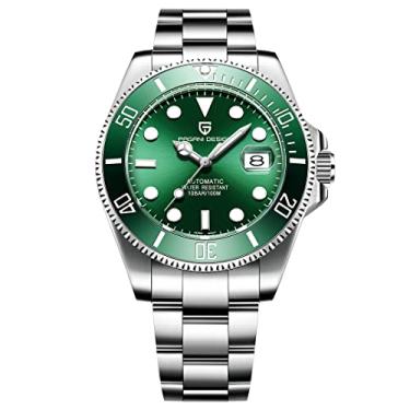 Imagem de BY BENYAR Relógio masculino clássico Pagani Design de aço inoxidável automático à prova d'água, Verde