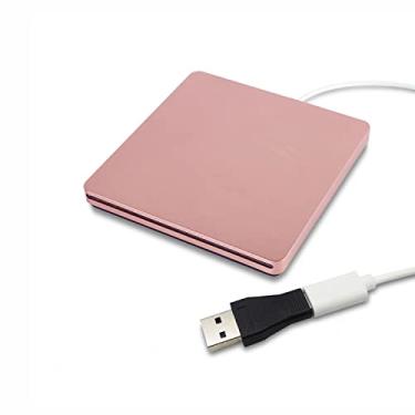 Imagem de Unidade de DVD para PC DVD Drive CD Drive CD-ROM DVD-ROM Portátil Tipo-c DVD Gravador Palyer/regravador Compatível com o mais recente Mac Pro/MacBook Pro/asus/dell Laptop etc. com porta USB-C, rosa