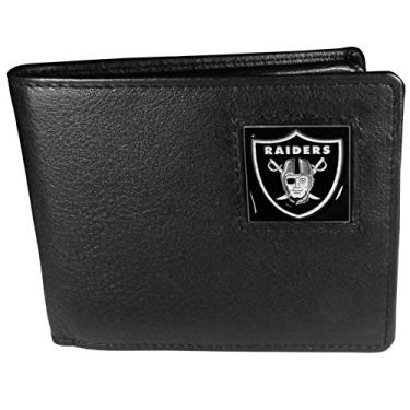 Imagem de Carteira masculina NFL Siskiyou Sports Las Vegas Raiders couro dobrável tamanho único preta