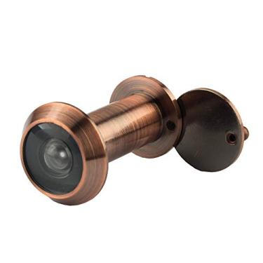 Imagem de Visualizador de porta de segurança, visualizador de porta de 200 graus de latão maciço/olho mágico com portas de cobertura de privacidade giratórias resistentes, visualizador de porta durável para hotel de escritório doméstico (bronze vermelho)