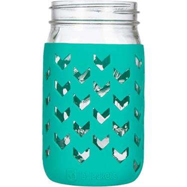 Imagem de (1, Lagoon) - JarJackets Silicone Mason Jar Sleeve - Fits 950ml (0.9l) WIDE-Mouth Jars ... (1, Lagoon)