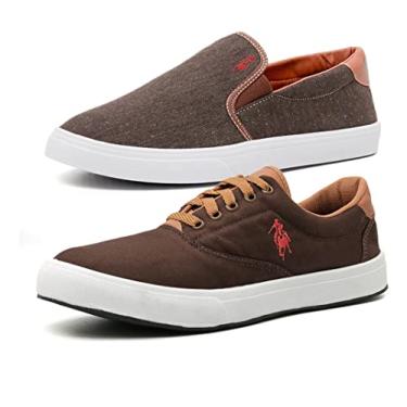 Imagem de Kit 2 Pares Tenis Masculino Sapatenis Polo Slip Lona Cadarço