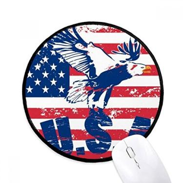 Imagem de DIYthinker Bandeira americana Haliaeetus leucocephalus Eagle Mouse Pad Desktop Office Tapete redondo para computador