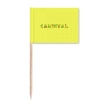 Imagem de Marcadores de palito de dente com fonte brasileira de carnaval para decoração de festa