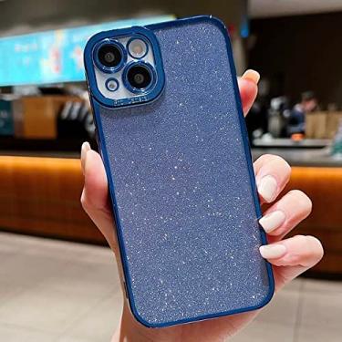 Imagem de Estojo de luxo Bling Glitter Plating para iPhone 13 Pro Max 12 11 X XR XS 8 7 Plus 6 6S SE 2020 2022 Capa de silicone macio à prova de choque, azul profundo, para iPhone XS Max