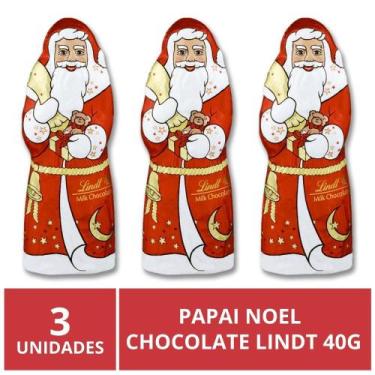 Imagem de Chocolate Suíço Lindt, 3 Papai Noel De 40G