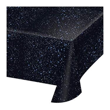 Imagem de Creative Converting 725533 Capa de mesa de plástico com estampa Space Blast, 137 x 274 cm, preta