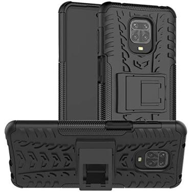 Imagem de Capa Capinha Anti Impacto Para Xiaomi Redmi Note 9s e 9 Pro com Tela de 6.67" polegadas Case Armadura Hybrid Refor�ada Com Desenho De Pneu - Danet (Preto)
