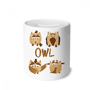 Imagem de DIYthinker Chapéu de vidro de sino, caixa para dinheiro de coruja, porta-moedas de cerâmica, presente de cofrinho