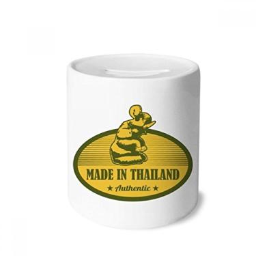 Imagem de DIYthinker Porta-moedas de cerâmica tailandesa feita na Tailândia Caixa de dinheiro Cofre econômico para crianças e adultos