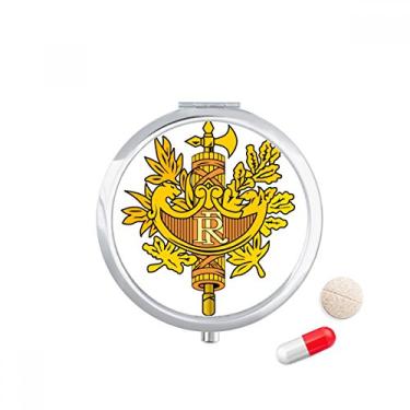Imagem de Porta-comprimidos com emblema nacional da França Europa, caixa de armazenamento de medicamentos