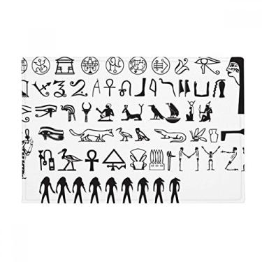Imagem de DIYthinker Egito hieróglifos Fresco estampa de ilustração tapete de chão antiderrapante tapete para porta de banheiro