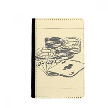 Imagem de Carteira preta com estampa de poker e ilustração para passaporte, porta-cartões Notecase Burse