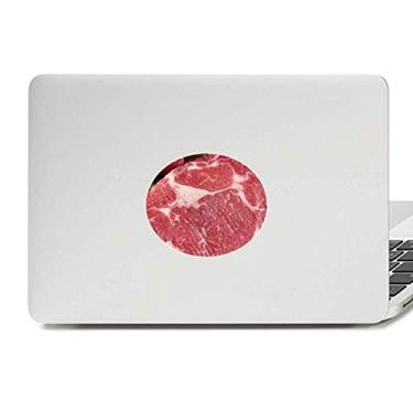 Imagem de Adesivo para laptop com textura de carne crua vermelha com emblema de vinil e adesivo para notebook