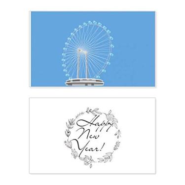 Imagem de Cingapura Ferris Wheel Festival Ano Novo Cartão de felicitações Bless Message Present