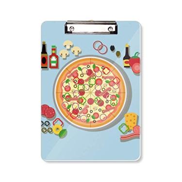 Imagem de Placa de apoio para prancheta com alimentos de tomate sortidos Pizza Italy A4