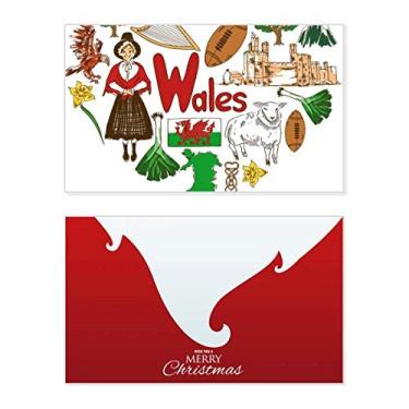 Imagem de Wales Love Heart UK Landscap Bandeira nacional feriado Feliz Natal Cartão de parabéns Mensagem de Natal