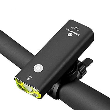 Imagem de Farol Para Bicicleta, Á prova de Chuva, Recarregável USB, Marca ROCKBROS, Com Lâmpada LED Material de Alumínio Ultraleve, Luz para MTB (V9C-400BK)