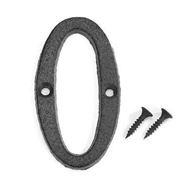 Imagem de Placa de casa flutuante 3D de 8 cm, placa de metal digital com números de porta de ferro fundido 0-9, placa de porta, apartamento de hotel, casa, rua, jardim, caixa de correio com parafusos, preta, durável