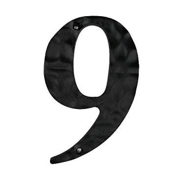 Imagem de Número de placa de casa flutuante 3D de 15 cm, material de ferro fundido, placa de metal 0-9 para uso externo digital à prova d'água, antiferrugem, durável, painel de porta de hotel, preto, montado com parafuso