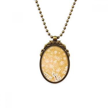 Imagem de DIYthinker Sakura Chaveiro com pingente de contas vintage com padrão de pétalas brancas