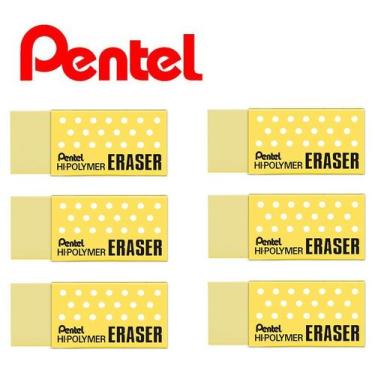 Imagem de Borracha Pentel Hi-Polymer Eraser Amarela Kit Com 6 Unidades