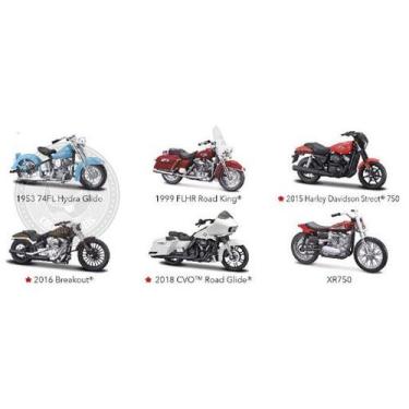Imagem de Set C/6 Miniaturas Harley Davidson Series 40 Maisto 1/18
