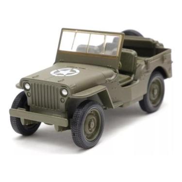Imagem de Miniatura Carrinho De Ferro Jeep Militar De Guerra Willys - Welly