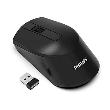 Imagem de PHILIPS Mouse sem fio de 3 botões | Mouse óptico ergonômico com nanoreceptor para Windows, MacOS, Xbox One, PS4 e mais — Pesquisa de 250 Hz, 1600 DPI, USB Plug and Play (SPK7374), Preto