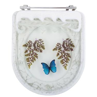 Imagem de Assento Sanitário Decorado Calypso com Borboleta Azul para Vaso Incepa