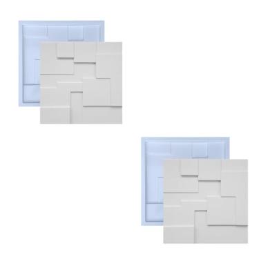 Imagem de Molde pra Gesso 3D e Cimento ABS FDG Forma Mosaico Cubos 38x38 Painel Revestimento placa pra Parede