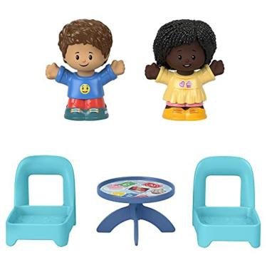 Imagem de F-Price Fisher-Price Little People Card Figure Set - HHR45 ~ Inclui 2 Figuras de Pessoas Pequenas, 2 Cadeiras e uma Mesa com Jogos de Cartas e Gráfico
