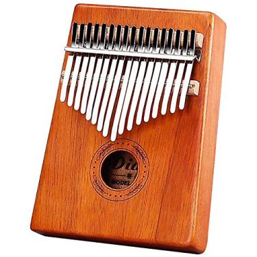 Imagem de Piano de polegar Marimba, Kalimba 17 teclas piano de dedo instrumento musical de oração em casa, piano de dedo de polegar, com martelo de afinação (18 cm x 13 cm) Yeziyuanmu