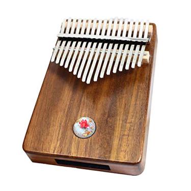 Imagem de Kalimba 17 teclas polegar piano marimbas instrumento madeira maciça dedo piano com bolsa de transporte livro de música martelo de afinação presente musical, (18 cm x 13 cm) XiangSimuH