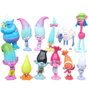 Imagem de Kit 12 Bonecos Trolls Poppy Tronco Disney Action Figure