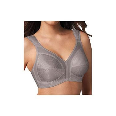 Imagem de PLAYTEX Sutiã feminino sem fio com alça confortável 18 horas, sutiã de cobertura total com TruSupport de 4 vias, pacote com 2, Aço quente, 36D