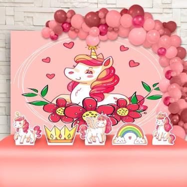 Imagem de Kit Decoração Festa de Aniversário Infantil Unicórnio Cute