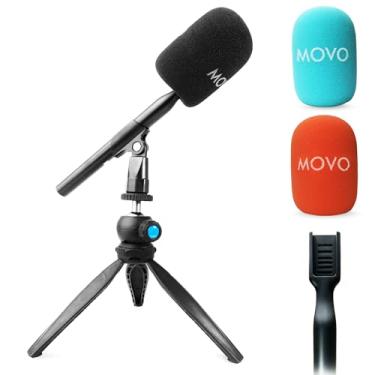 Imagem de Movo WMX-HM Adaptador de microfone sem fio para entrevista com suporte de microfone – compatível com DJI Mic, Rode Wireless GO, Hollyland Lark e mais – Ótimo para podcasts, entrevistas, repórteres e
