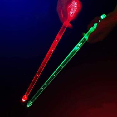 Imagem de Baquetas iluminadas luminosas, bateria de baqueta colorida de LED neon, baquetas eletrônicas iluminadas, instrumento de festa leve, brilho luminoso brilhante nas baquetas escuras, 39,5 * 1,5