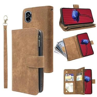 Imagem de Compatível com Nothing Phone 1 One capa carteira alça de pulso cordão e couro vintage premium flip suporte para cartão de crédito acessórios para celular capa para celular NothingPhone1 feminino