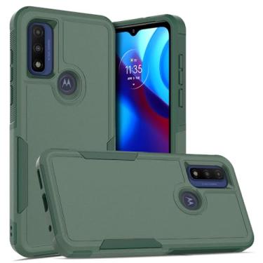 Imagem de Go Capa compatível com Motorola Moto G Play 2023, Moto G Pure, Moto G Power 2022, capa amortecedora de telefone à prova de choque de camada dupla, capa protetora fina antiarranhões verde